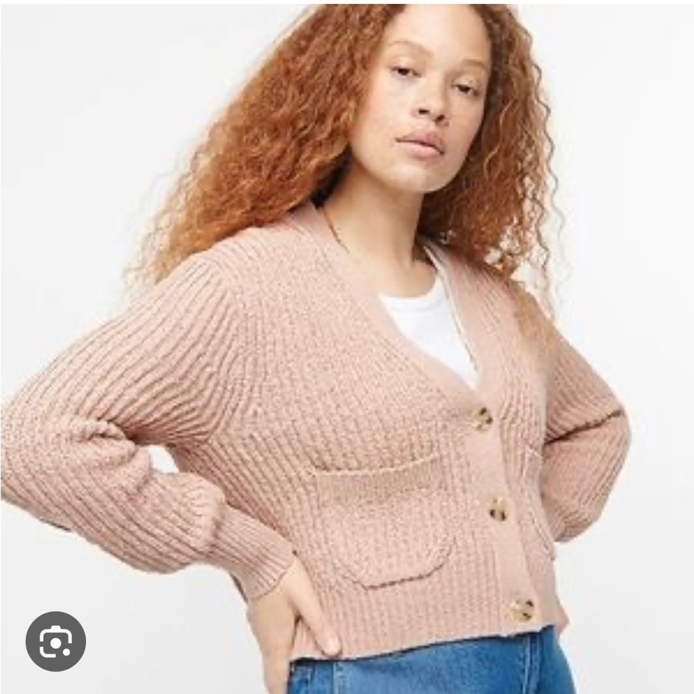 J crew beach cardigan chunky patch pocket size small pink - Picture 2 of 7